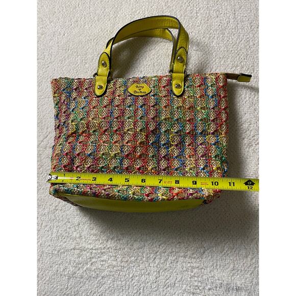 VTG Juicy Couture Summer Small Tote Straw Woven Gold Y2K Coastal Hawaii - Picture 16 of 16